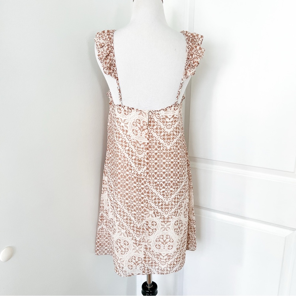 Bcbgeneration Cream And Brown Patterned Mini Dress - image 3